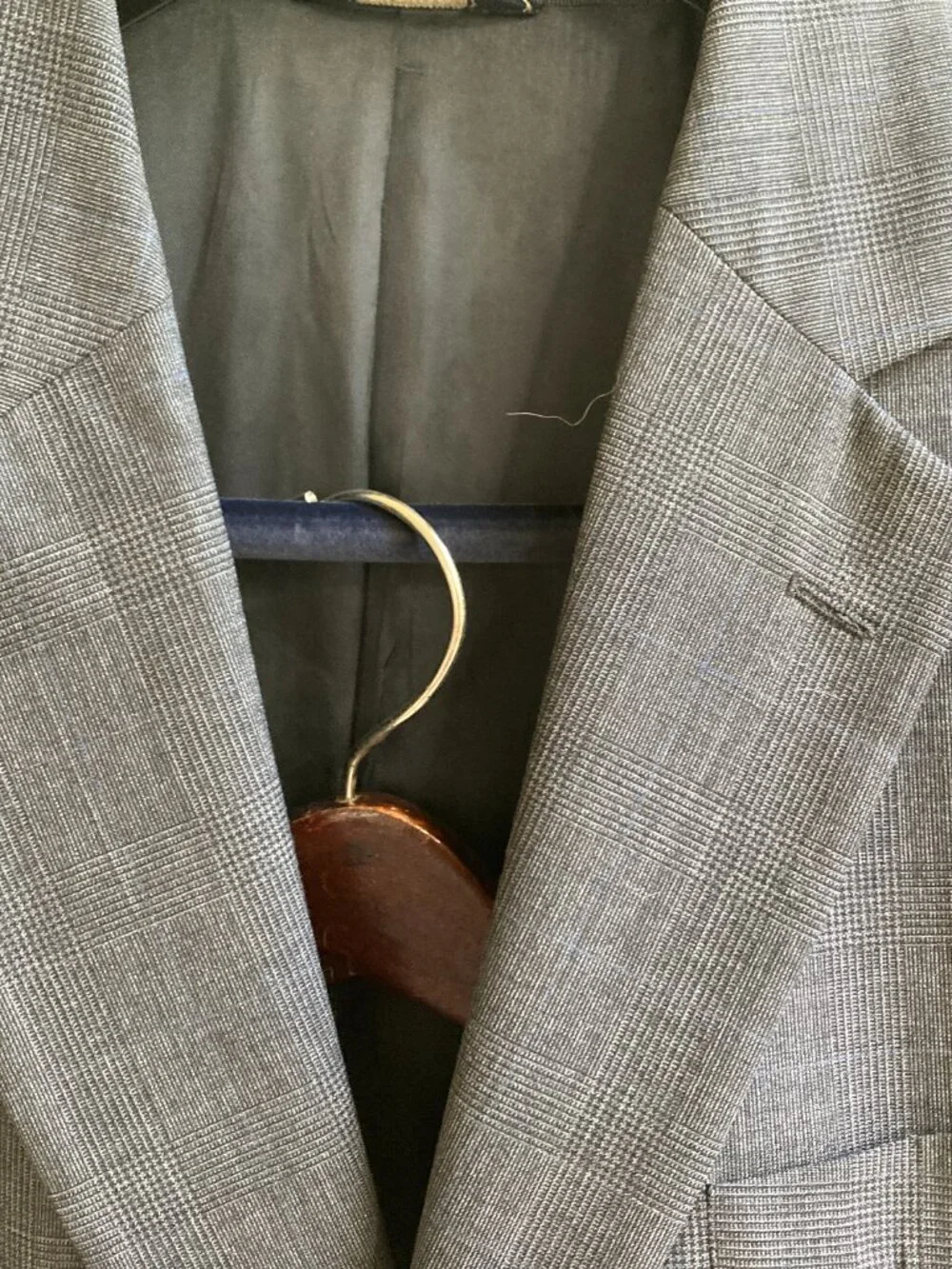 Brooks Brothers Two Pc Suit 42R Wool Charcoal Blue Tints 44